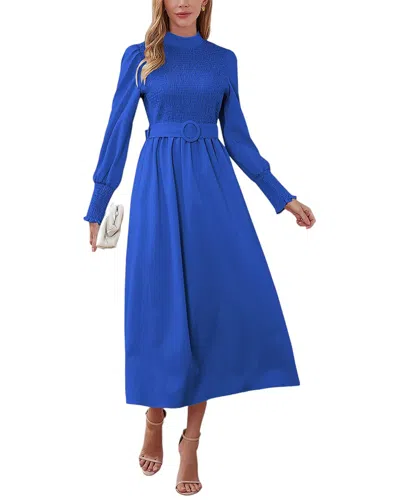Shop Vera Dolini Midi Dress In Blue
