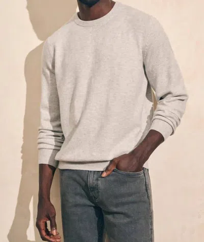 Shop Faherty Jackson Crew Sweater In Ivory Ice Heather In Grey