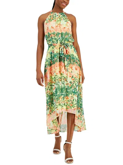Shop Anne Klein Womens Floral Print Polyester Halter Dress In Multi