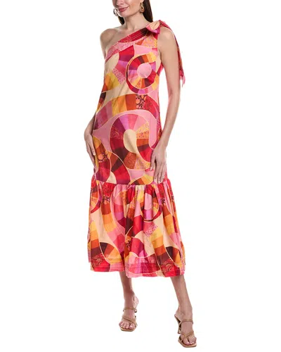 Shop Farm Rio Patch Twirl One Shoulder Maxi Dress In Pink