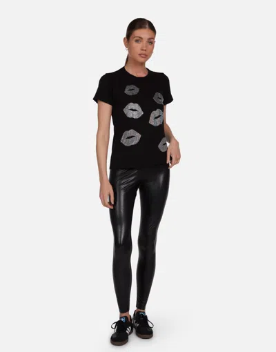 Lauren Moshi Croft Crystal Multi Lips In Black