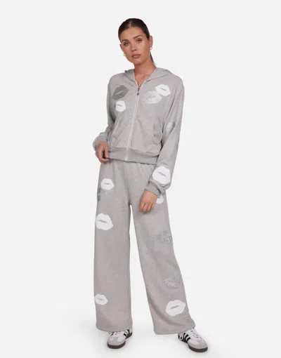 Lauren Moshi Lachelle Crystal Multi Lips In Heather Grey