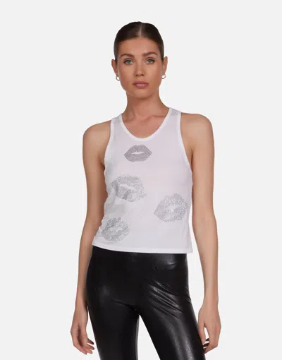 Lauren Moshi Luciana Crystal Multi Lips In White
