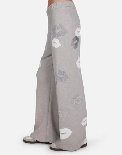 Lauren Moshi Martina Crystal Multi Lips In Heather Grey
