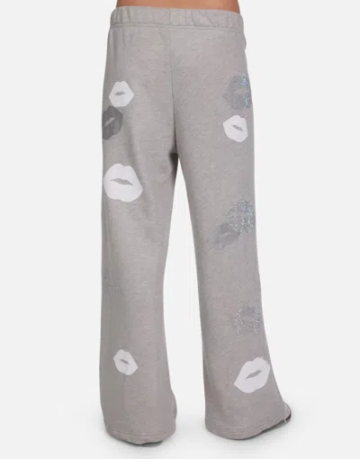 Lauren Moshi Martina Crystal Multi Lips In Heather Grey