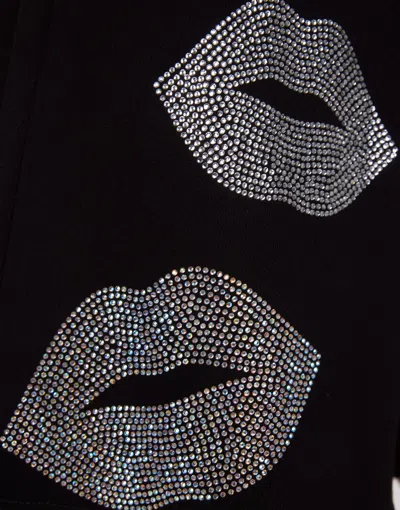 Lauren Moshi Zoa Crystal Multi Lips In Black