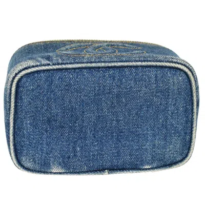 Pre-owned Chanel Vanity Blue Denim - Jeans Handbag ()