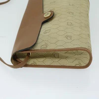 Shop Dior Beige Canvas Shoulder Bag ()