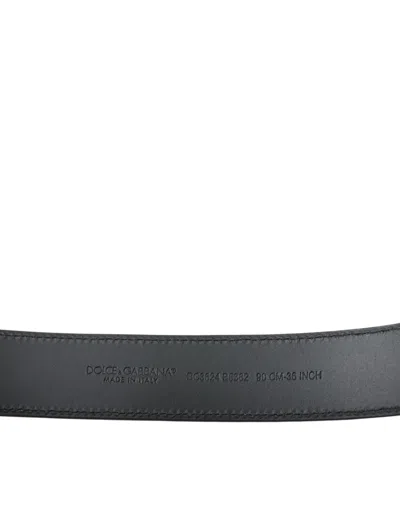 Shop Dolce & Gabbana Black Leather Silver Logo Metal Buckle Men's Belt