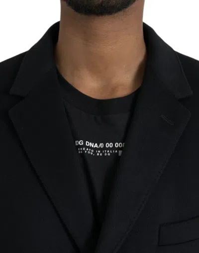 Shop Dolce & Gabbana Black Wool Cashmere Trench Coat Men's Jacket
