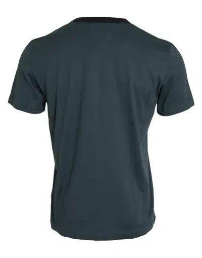 Shop Dolce & Gabbana Blue Logo Print Crewneck Short Sleeve Men's T-shirt
