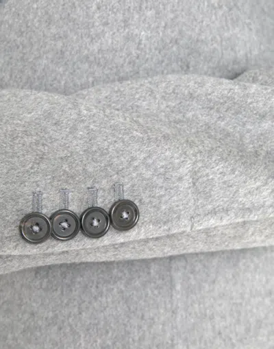 Shop Dolce & Gabbana Gray Double Trench Coat Cashmere Men's Jacket