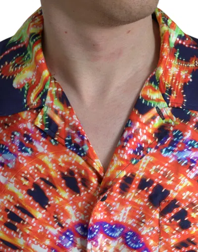 Shop Dolce & Gabbana Multicolor Luminarie Silk Casual Men's Shirt