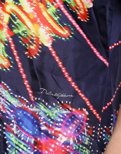 Shop Dolce & Gabbana Multicolor Luminarie Silk Casual Men's Shirt