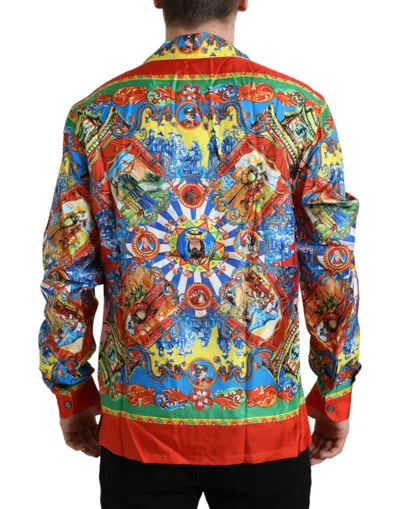 Shop Dolce & Gabbana Multicolor Patterned Button Down Casual Men's Shirt