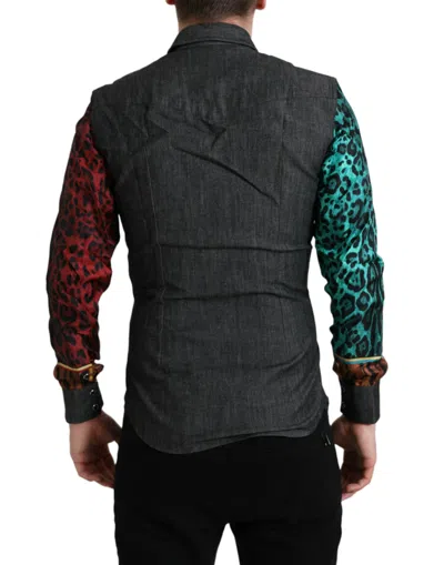 Shop Dolce & Gabbana Multicolor Tiger Button Down Casual Men's Shirt