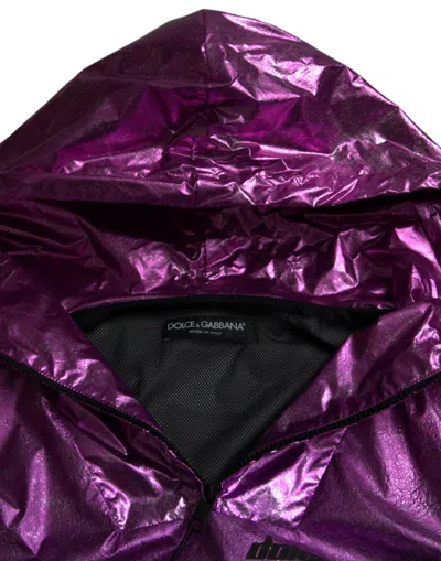Shop Dolce & Gabbana Pink Purple Ombre Hooded Pullover Sweatshirt Men's Jacket