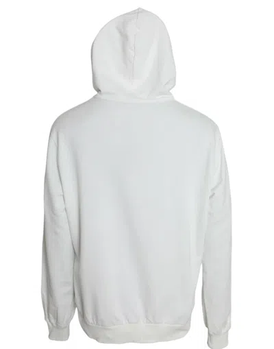 Shop Dolce & Gabbana White Cotton Hooded Sweatshirt Pullover Men's Sweater
