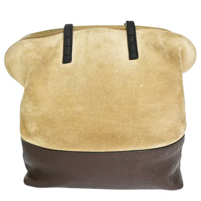 Shop Fendi Selleria Beige Suede Shoulder Bag ()
