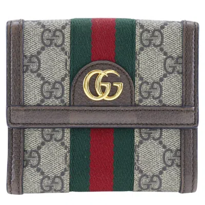 Shop Gucci Gg Supreme Beige Canvas Wallet  ()