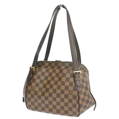 Pre-owned Louis Vuitton Belem Mm Brown Canvas Shoulder Bag ()