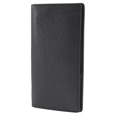 Pre-owned Louis Vuitton Brazza Navy Leather Wallet  ()