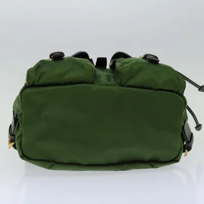 Shop Prada Terry Khaki Synthetic Backpack Bag ()