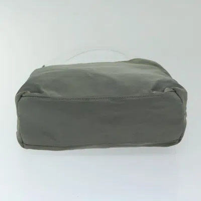 Shop Prada Tessuto Khaki Canvas Shoulder Bag ()