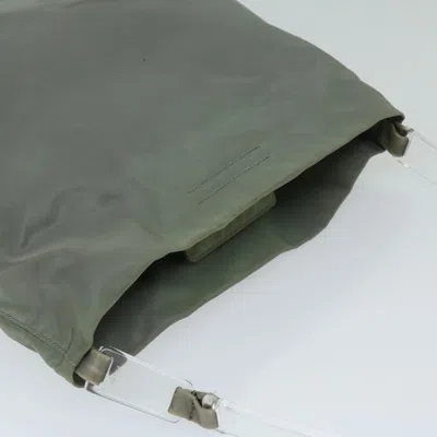 Shop Prada Tessuto Khaki Canvas Shoulder Bag ()