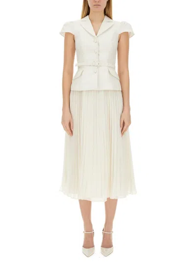 Shop Self-portrait Longuette Dress In White