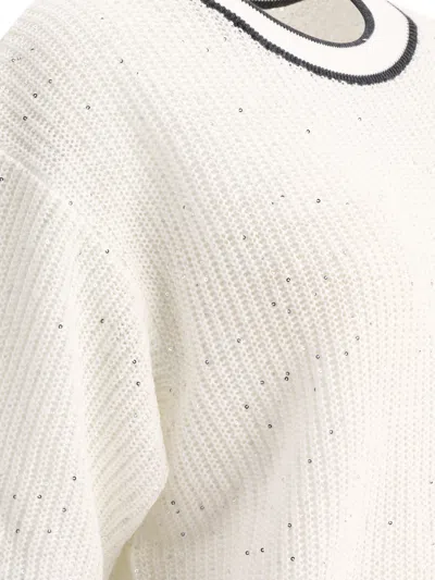 Shop Brunello Cucinelli Linen Sweater With Sequins