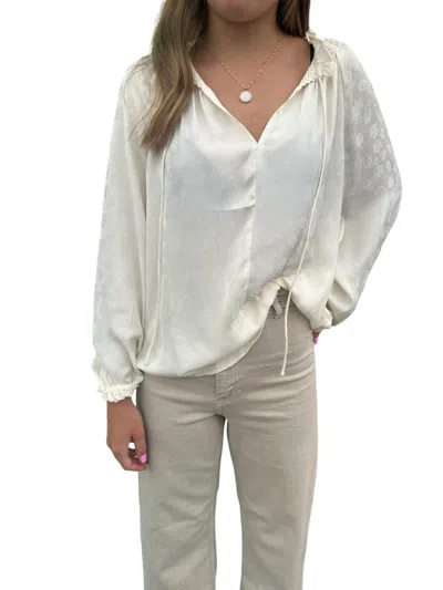 Shop Current Air Long Sleeve Blouse In Ecru In White