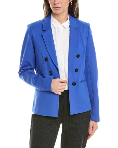 Shop Jones New York Double-breasted Jacket In Blue