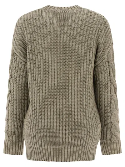 Shop Max Mara "acciaio" Cable Knit Sweater