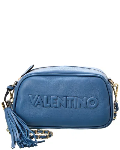 Shop Valentino By Mario Valentino Bella Embossed Leather Crossbody In Blue