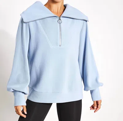 Shop Varley Vine Half-zip Pullover In Dusty Blue In Multi