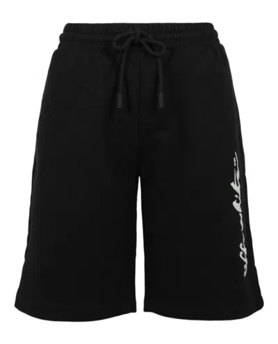 Shop Off-white Painter Logo Sweat Shorts In Black