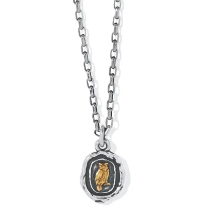 Shop Brighton Women's Ferrara Virtue Owl Pendant Necklace In Silver-gold In Multi