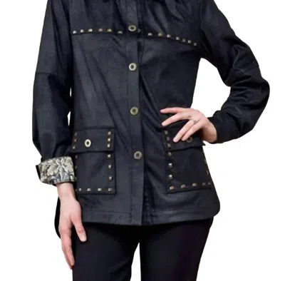 Shop Insight Vegan Leather Shacket In Black