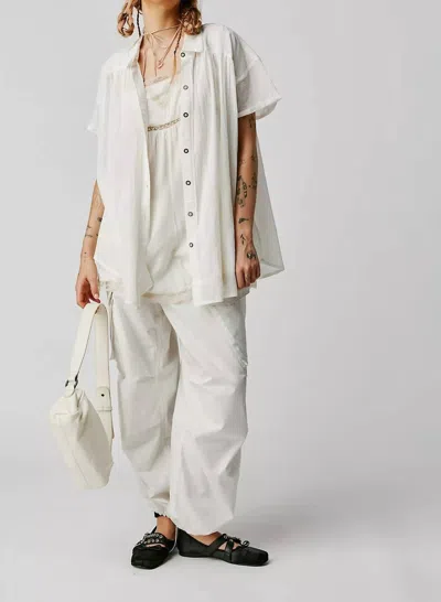 Shop Free People Float Away Shirt In Optic White