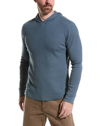 Shop Vince Thermal Hoodie In Blue