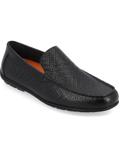 Shop Thomas & Vine Carter Mens Leather Round Toe Loafers In Black