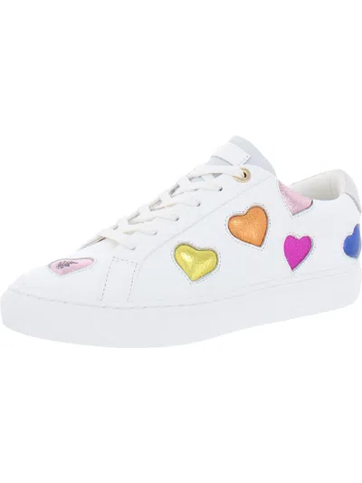 Shop Kurt Geiger Lane Love Womens Leather Metallic Heart Casual And Fashion Sneakers In Multi