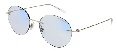 Shop Mont Blanc Montblanc Mb0073s 005 Oval Sunglasses In Multi