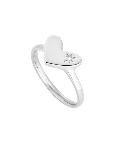 Shop Kendra Scott Ari Heart Silver Sapphire Ring In Multi
