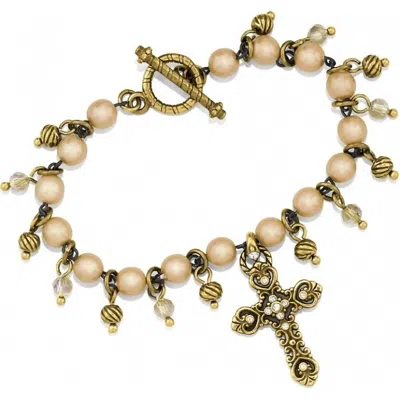 Shop Brighton Women's Isabella Cross Toggle Bracelet In Gold