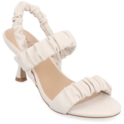 Journee Collection Womens Amaree Heeled Sandals In White