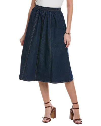 Shop Yal New York Denim A-line Skirt In Blue