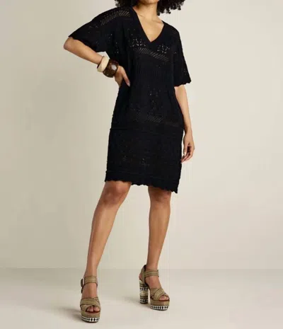 Summum Crochet Dress In Black In Black
