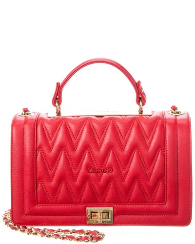Shop Valentino By Mario Valentino Alice D Leather Shoulder Bag In Red